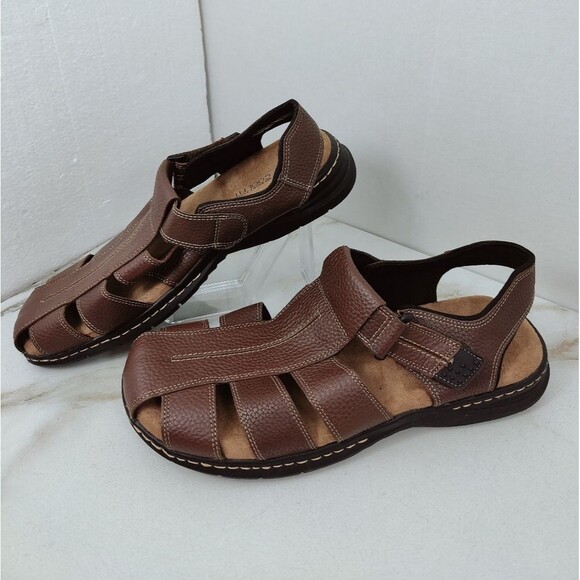 Dr. Scholl\'s Men\'s Gaston Brown Leather Fisherman Sandals, Sz main image 9